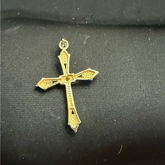 Vintage Elegant Gold and Silver Cross Pendant - Picture 4 of 4